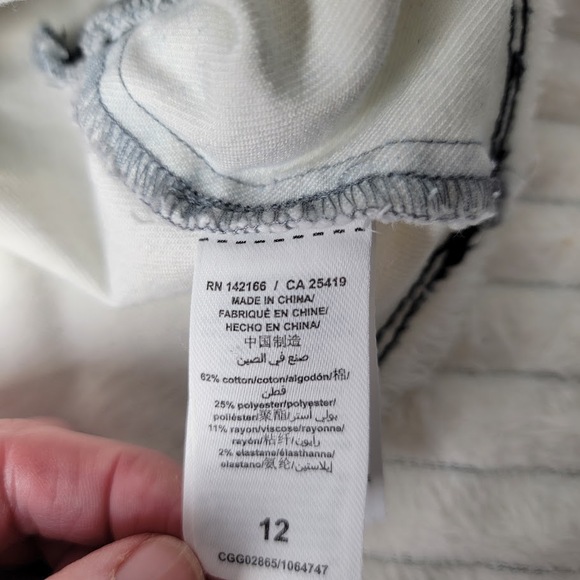 Habitual Girl Sz 12 White Blue Tie Dye Blazer Jacket Frayed Hem Double Breasted - Picture 10 of 12